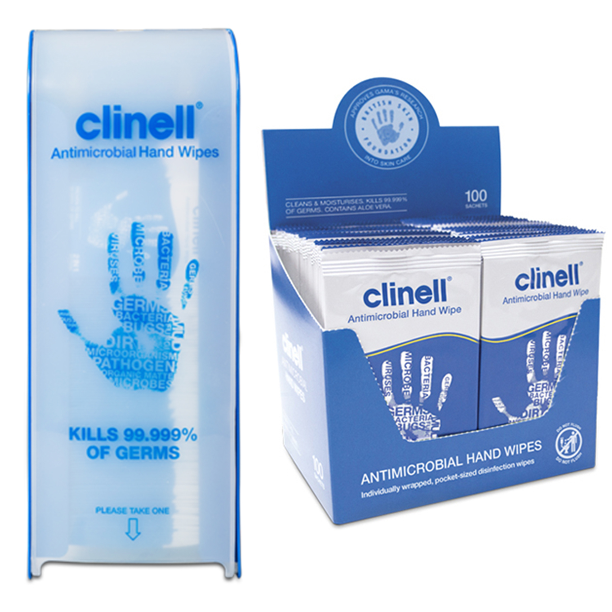 Distributore A Parete Clinell CS25D Per Salviette, Colore Rosso, Con Strisce Adesive - 2